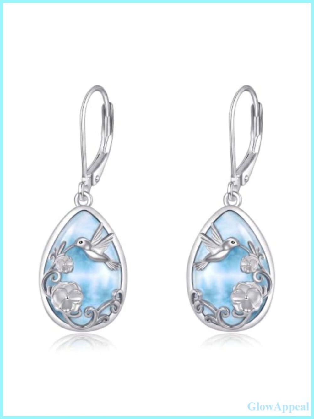 Sterling Silver Hummingbird Dangle Earrings Filigree Drop Jewelry